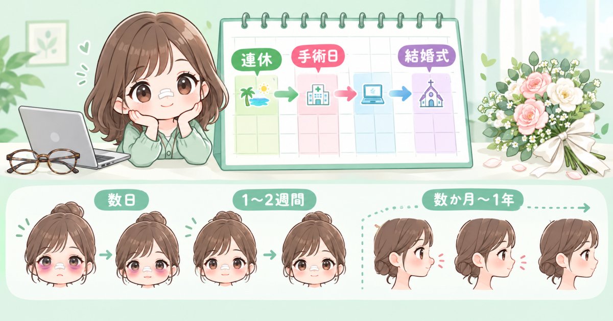 鼻の手術の腫れはいつまで?結婚式と仕事から考える手術時期