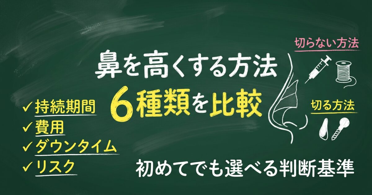 鼻を高くする方法6種類を比較｜初めてでも選べる判断基準を解説