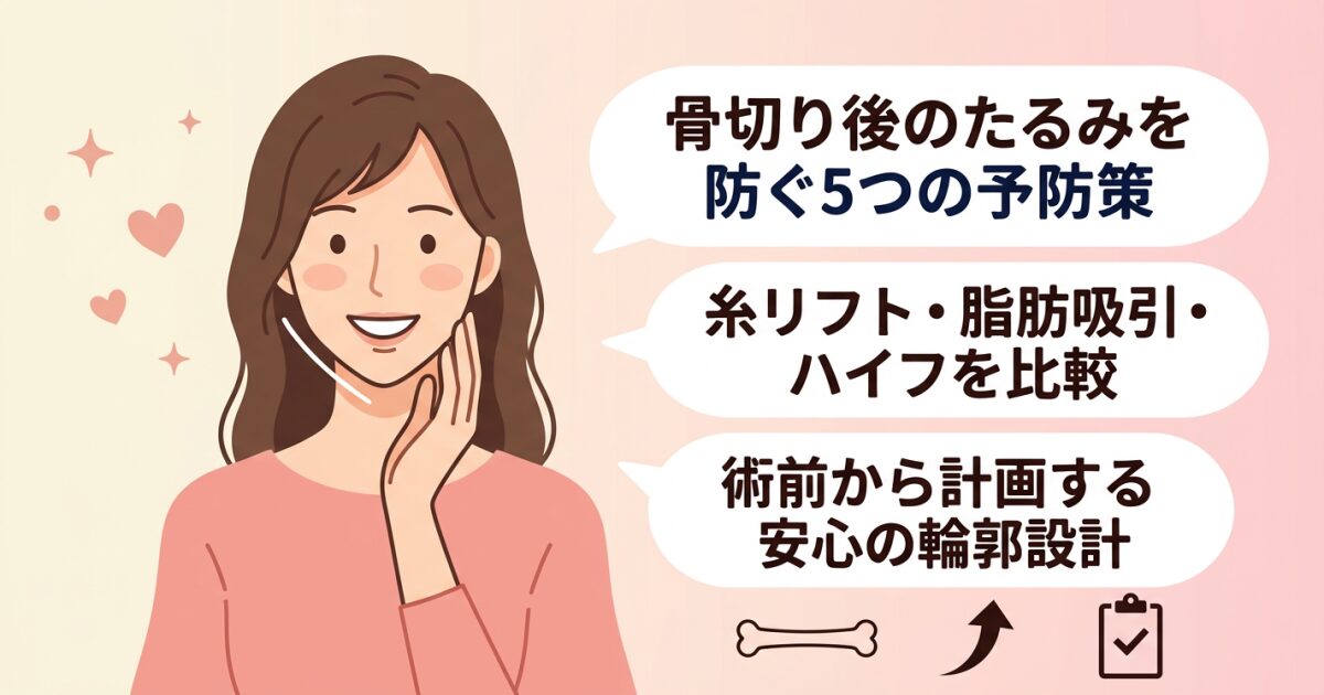 骨切り後にたるむのが怖い方へ|原因と予防策5選・併用施術を比較
