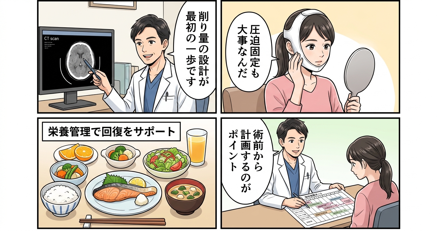 輪郭の骨切り後に皮膚がたるむ医学的メカニズム