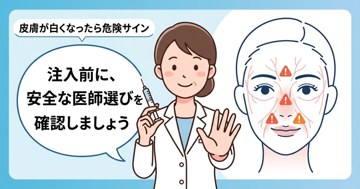注入後に皮膚が白くなった？血流障害・失明リスクと安全な医師の選び方