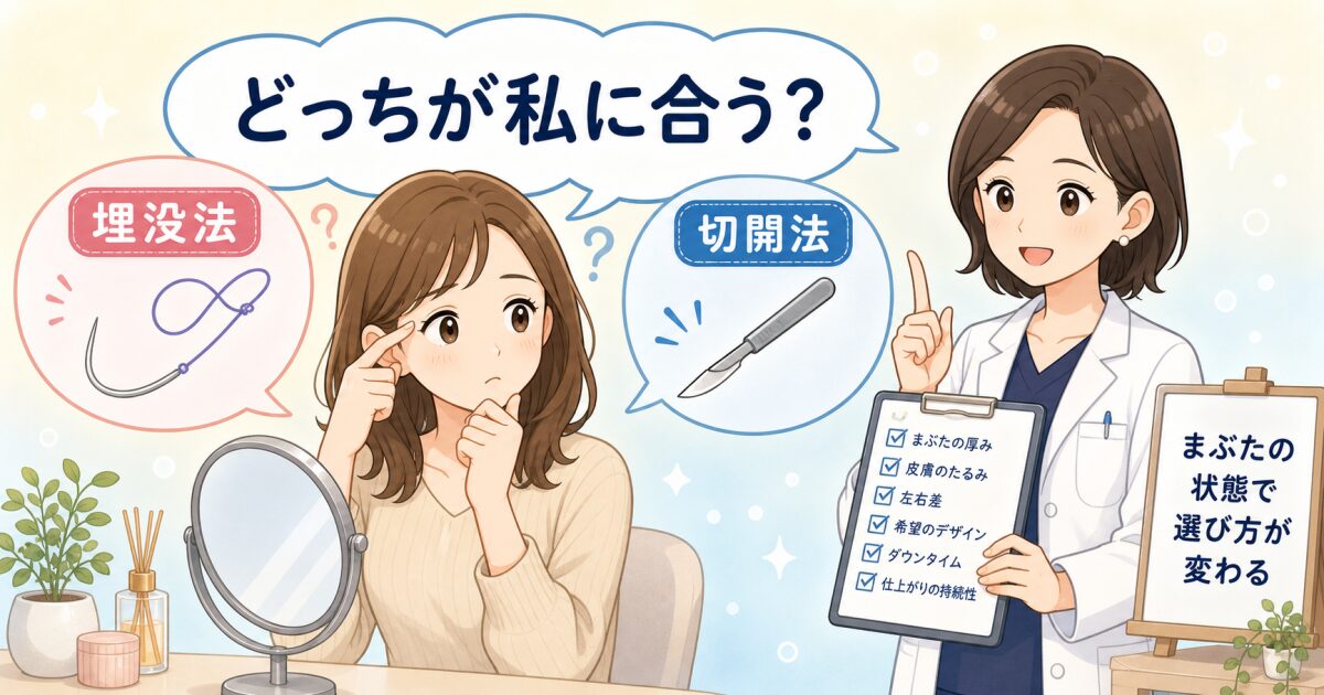 まぶたが厚いと埋没は取れる?切開との違いを形成外科医が解説