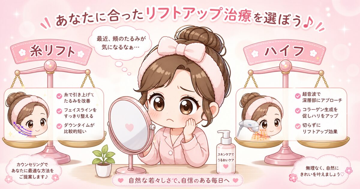糸リフトとハイフの費用を比較！相場と効果の違い・選び方を解説