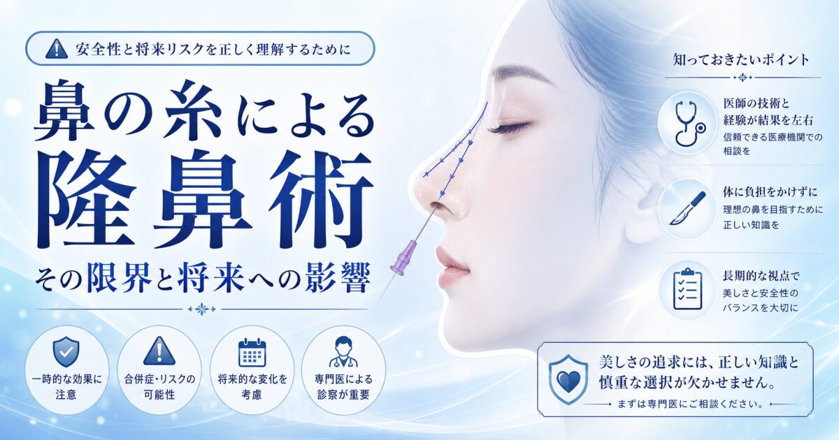 後悔しない？鼻の糸による隆鼻術の限界と将来の手術への悪影響