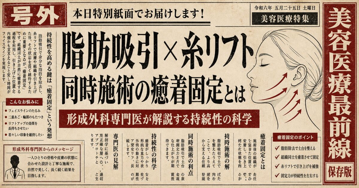 脂肪吸引と糸リフトを同時に行う効果とは？癒着固定で長持ちする理由