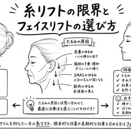 糸リフトに限界を感じたら？40代からのフェイスリフトとの選び方