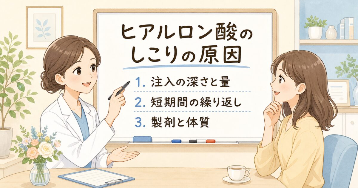 ヒアルロン酸注入後にしこり（硬結）ができる5つの主な原因