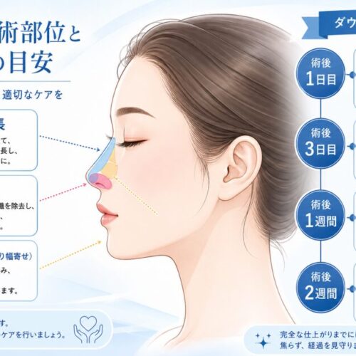鼻中隔延長・小鼻縮小・骨切りの同時施術｜3つの注意点とダウンタイム