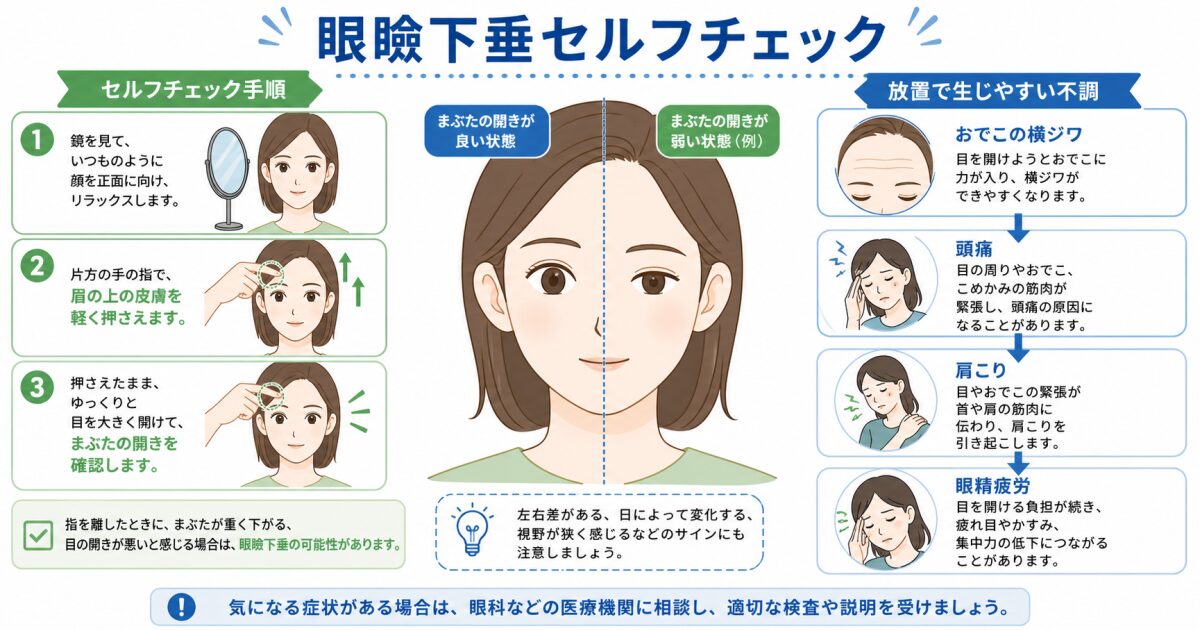 後天性要因：加齢やハードコンタクトレンズの長期使用、アイプチの影響