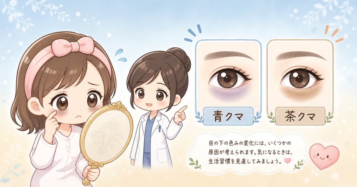 青クマ？茶クマ？見分け方と原因を解説！ケアの限界も知ろう
