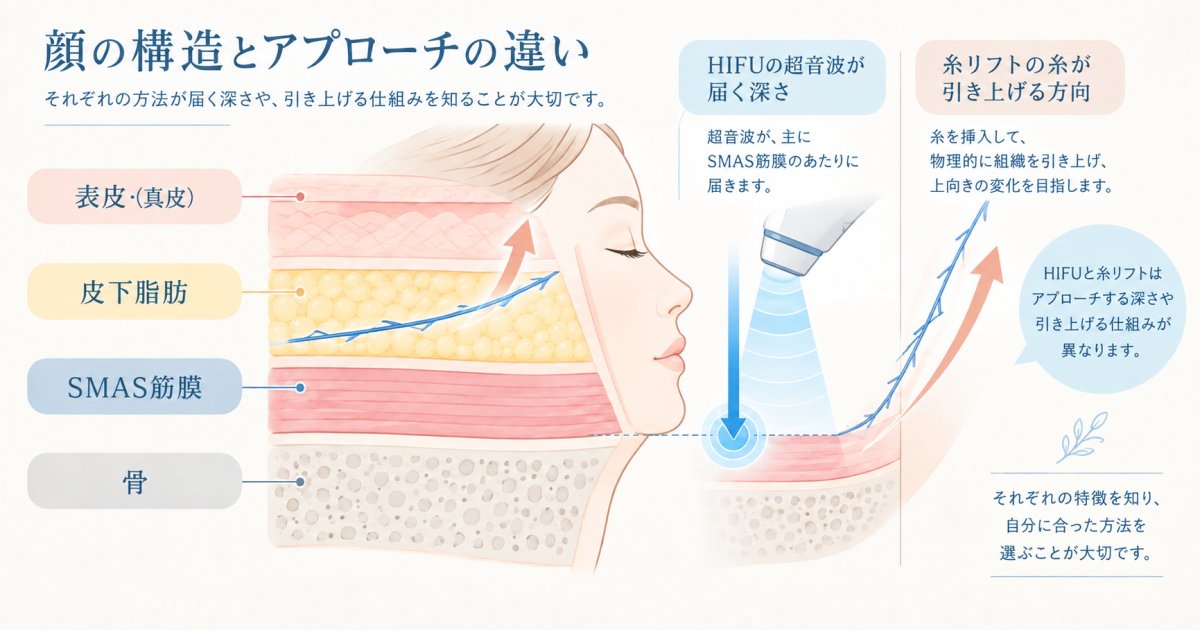 HIFUで効果を感じにくかった頬のたるみ、原因タイプ別の選び方
