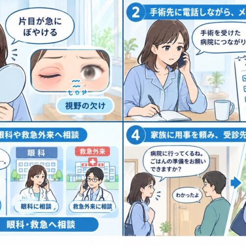 まぶた手術後に片目がぼやけたら？急ぐ症状と連絡できない時の受診先