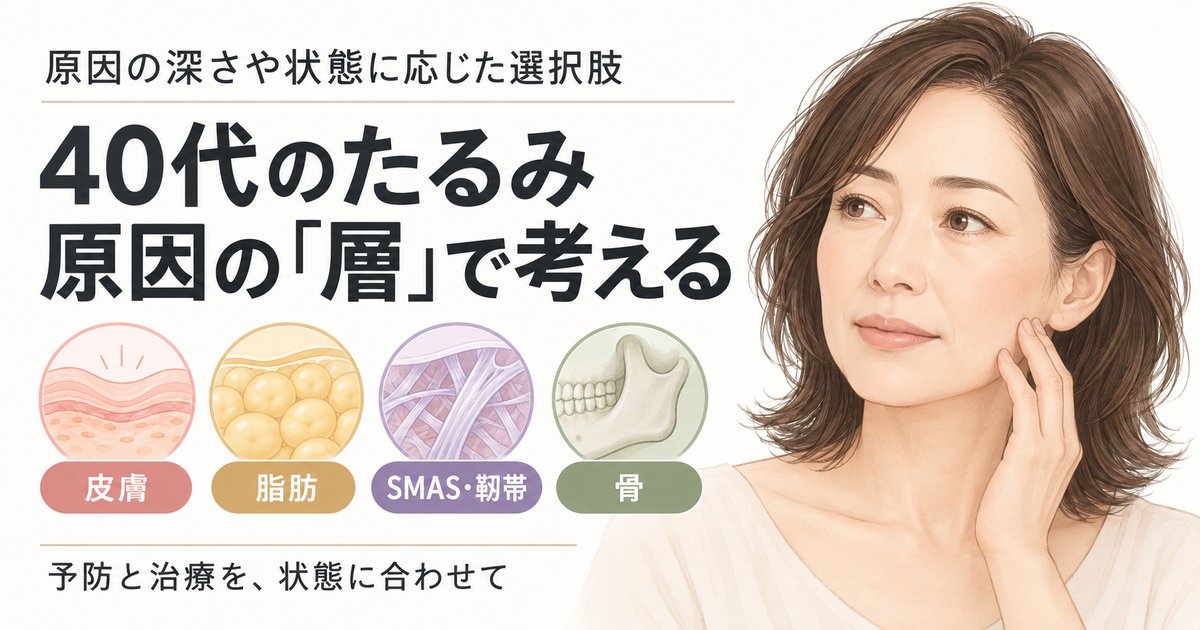 40代のたるみ予防と治療、原因の深さや状態に応じた選択肢